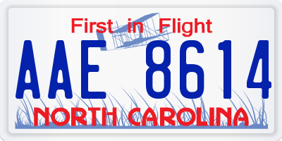 NC license plate AAE8614