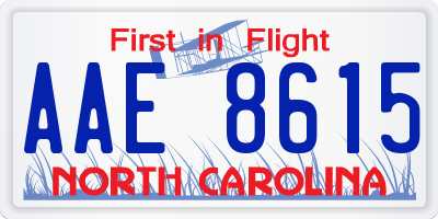 NC license plate AAE8615