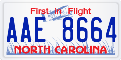 NC license plate AAE8664
