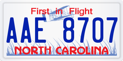 NC license plate AAE8707