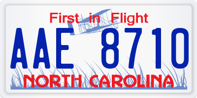 NC license plate AAE8710