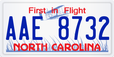 NC license plate AAE8732