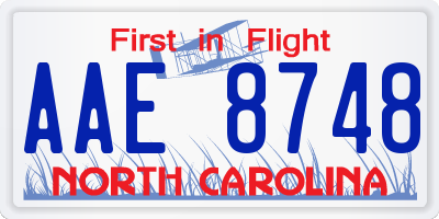 NC license plate AAE8748
