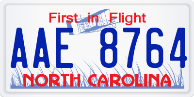 NC license plate AAE8764