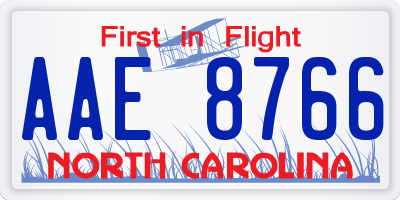 NC license plate AAE8766