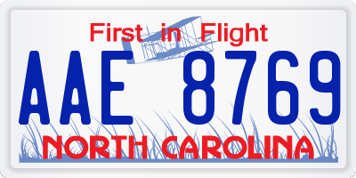NC license plate AAE8769