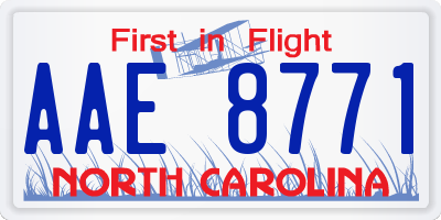 NC license plate AAE8771