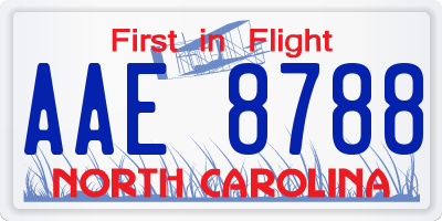 NC license plate AAE8788