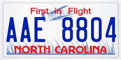 NC license plate AAE8804