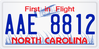 NC license plate AAE8812