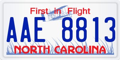 NC license plate AAE8813