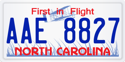NC license plate AAE8827