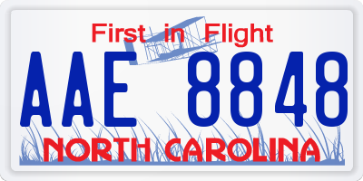 NC license plate AAE8848