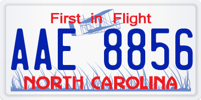 NC license plate AAE8856