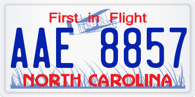NC license plate AAE8857