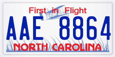NC license plate AAE8864