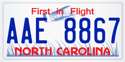 NC license plate AAE8867