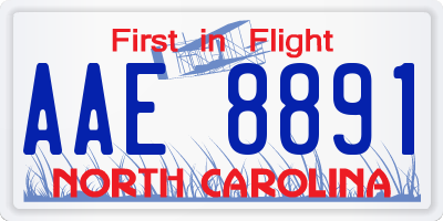 NC license plate AAE8891