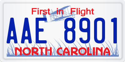 NC license plate AAE8901