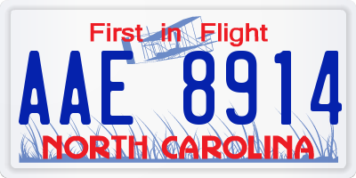 NC license plate AAE8914