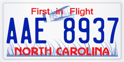 NC license plate AAE8937