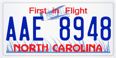 NC license plate AAE8948