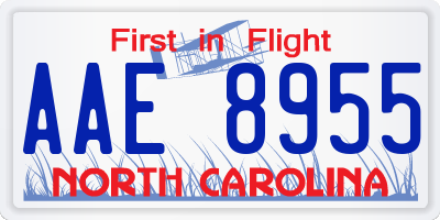 NC license plate AAE8955