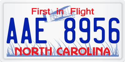 NC license plate AAE8956