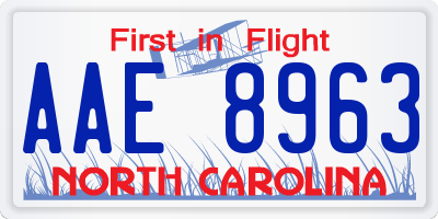 NC license plate AAE8963