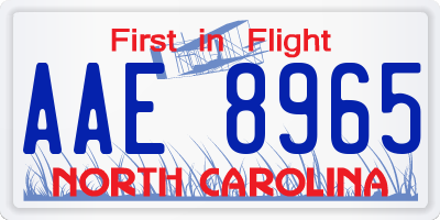 NC license plate AAE8965