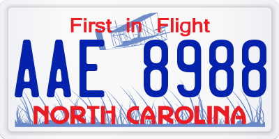 NC license plate AAE8988