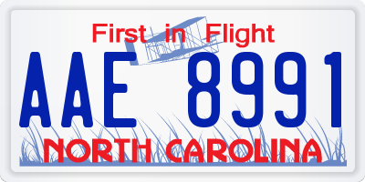 NC license plate AAE8991