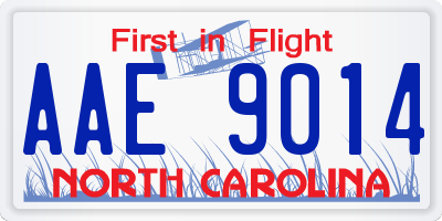 NC license plate AAE9014