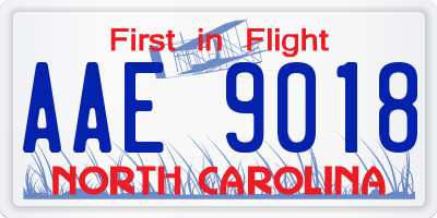 NC license plate AAE9018