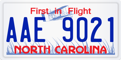 NC license plate AAE9021