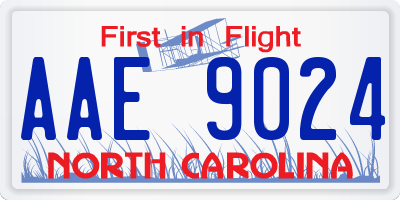 NC license plate AAE9024