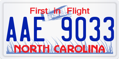 NC license plate AAE9033