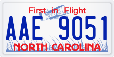 NC license plate AAE9051