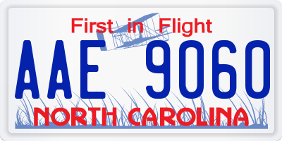NC license plate AAE9060