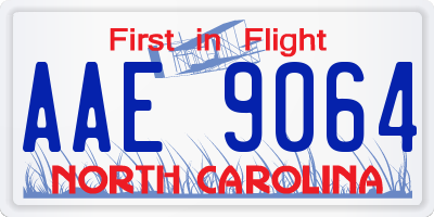 NC license plate AAE9064