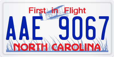 NC license plate AAE9067