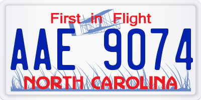 NC license plate AAE9074