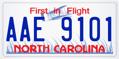 NC license plate AAE9101