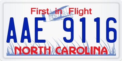 NC license plate AAE9116