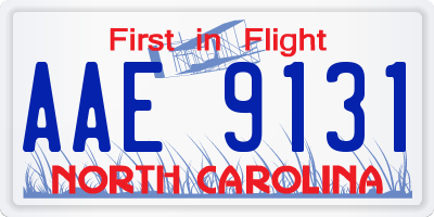 NC license plate AAE9131