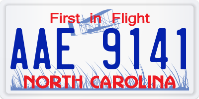 NC license plate AAE9141