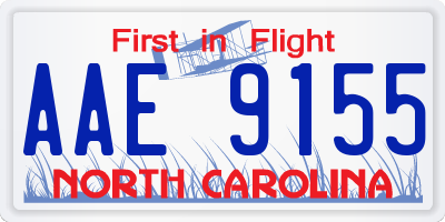 NC license plate AAE9155