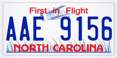 NC license plate AAE9156