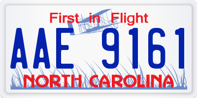 NC license plate AAE9161