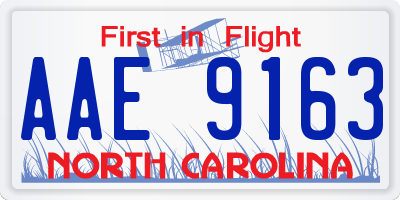 NC license plate AAE9163